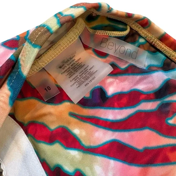 Beyond Swim Cristiano Printed One-Shoulder One-Piece Swimsuit, Sz 10 - Picture 10 of 10